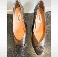 Bally | RRP £349 | Vintage | Court shoe | Bronze | Crocodile skin | Heels | 4