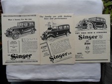 1931 SINGER "6" Six Car Sales Leaflets, (3)