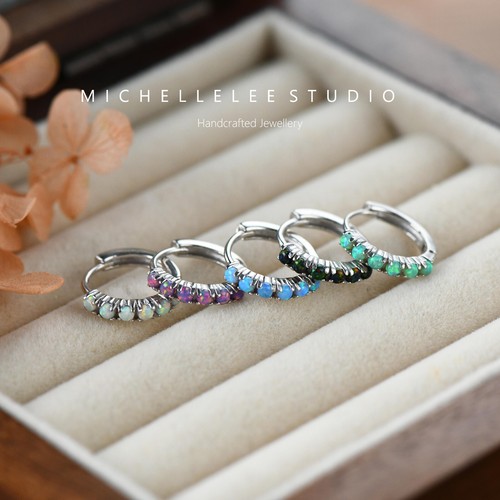 Multi colour opal - opal, sterling