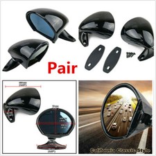 Pair Classic Style Door Wing Blue Anti glare Side Mirror Hot Rod Rat Rod Muscle