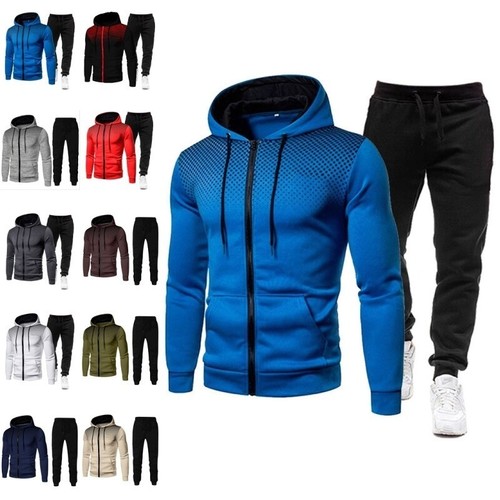 Mens 2pcs hooded tracksuit set - tracksuit,
