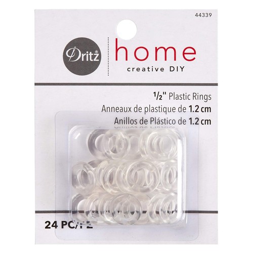 Clear plastic rings - clear, 1/2"