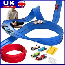 4/5m Flexible Race Track for Kids 16 Ft Roll Up Car Track Include 4 Alloy