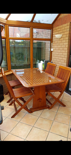 Teak wood glass top - teak, dining