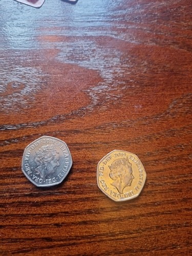 Rare fifty pence - pence, pieces.