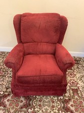 G plan three piece suite plush red removable cushions good condition