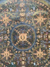 Antique Tibetan Thangka Mandala Buddhist Painting - 4444 Buddhas - 1st Quality