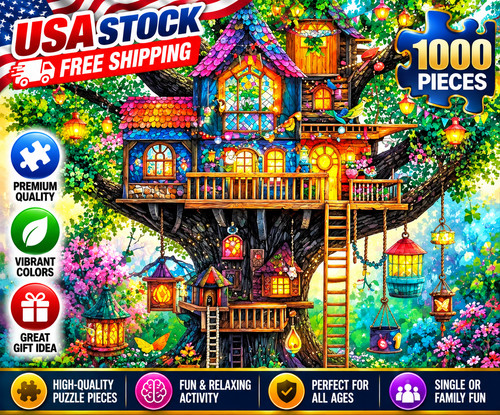 500 piece treehouse jigsaw - 500,