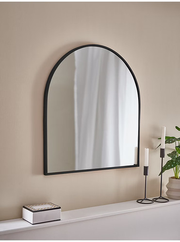Black arched mirror glass - black, |