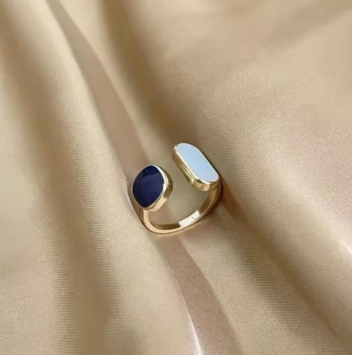 Ladies gold blue ring - ladies,