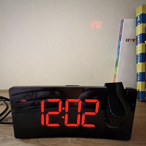 Black digital led alarm clock - digital,