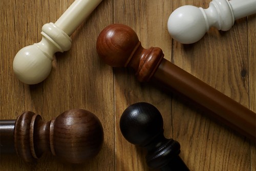 35mm wood curtain pole set - pole, for