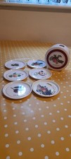Beautiful Vintage Fruit Melamine Coaster, Set of 5 with covered case holder
