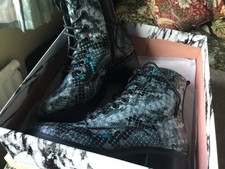 MODA IN PELLE Bezzie Leather multi snake Block Heel Ankle Boots 4/37 rrp £149