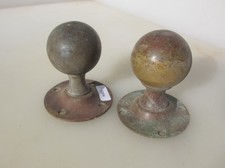 Victorian Brass Door Knobs Handles Plates Old Vintage Antique ODD