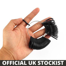 UK Ring finger sizer measure gauge all British sizes A - Z+1 -Free Postage-Black