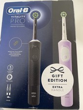 Oral-B Vitality Pro Duo Rechargeable Electric Toothbrush, Black & Lilac
