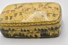 Vintage Kashmiri Hand-Painted Mughal Wooden Box – 18cm – Trinket / Jewellery Box