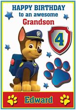Personalised Paw Patrol Inspired Birthday Card (6 Designs) - Gorgeous !