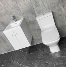 Cloakroom Suite Alpine Duo 400mm Wall Hung Vanity Unit + Short Projection Toilet