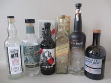 X6 Empty Used Whisky Whiskey Bourbon Bottles Original Stoppers ~ Two with Boxes