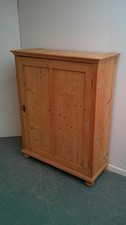 A Wide Victorian Antique/Old Pine 1 Door Storage Cupboard to Wax/Paint