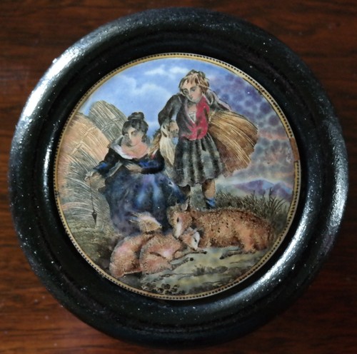 Lady boy and goats framed - lady,,