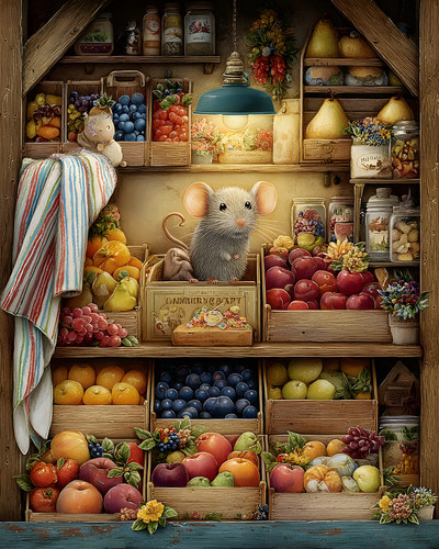 Market mouse wooden - market,