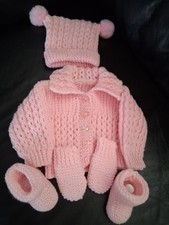4 Piece Baby Pram Set In Pink.