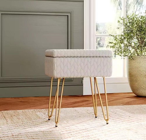 Upholstered storage stool - storage,