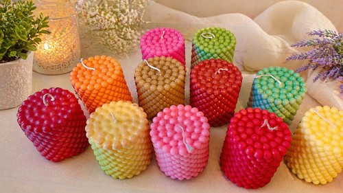 Handmade bubble pillar candles - handmade,