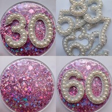 Large 80mm Happy Birthday Holo Pink Glitter Badge Personalised  18th 30th 40th