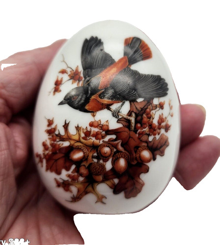 Porcelain painted egg autumn - porcelain,