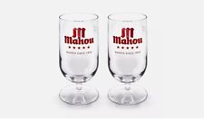 2x Mahou Half Pint 10oz Chalice Pedestal Goblet Beer Glass Spain New CE M23