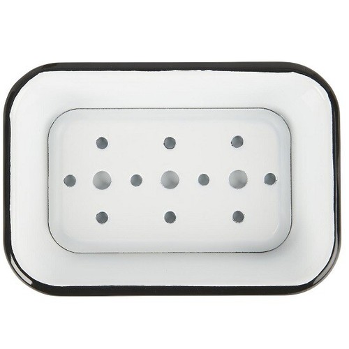 White soap dish enamel parts - white,