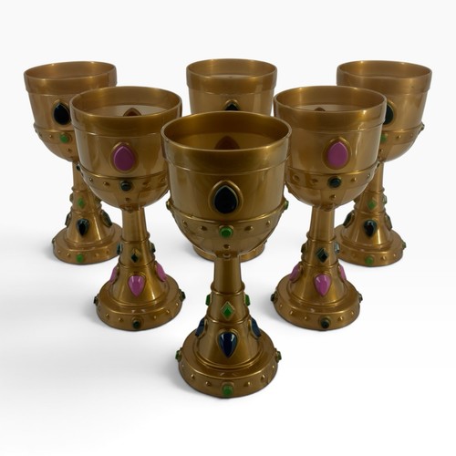 Medieval gold jeweled goblets - jeweled,