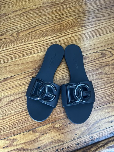 Dolce gabbana black logo slide - dolce&gabbana,
