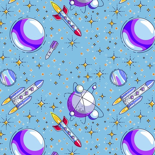 Children spaceship planets - children's,