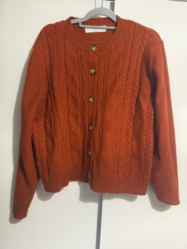 Ladies burnt orange cardigan - orange,