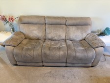 Beige Faux Suede Sofa Set from