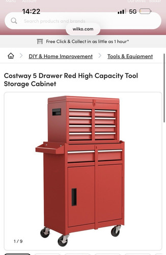 Costway drawer red high - costway,
