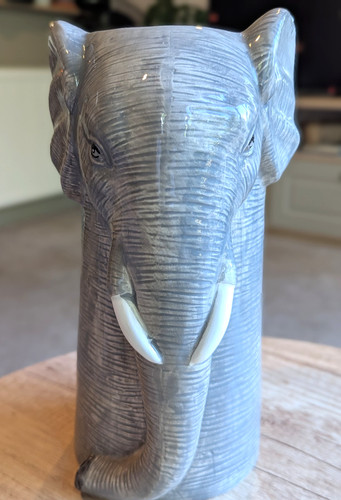 Quail elephant vase tall - quail,