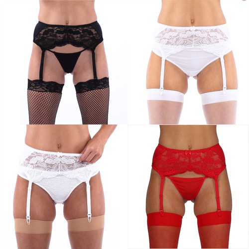 Deep lace suspender belt black - deep,