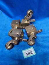 Set Of 4 Very Good Quality Vintage Brass furniture Castors 29mm Wheel 28mm Cup