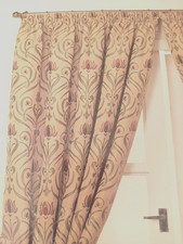 Art Deco Style Sundour Lined Curtains ' Tiffany ' Terracotta RedGreens L90" W66"