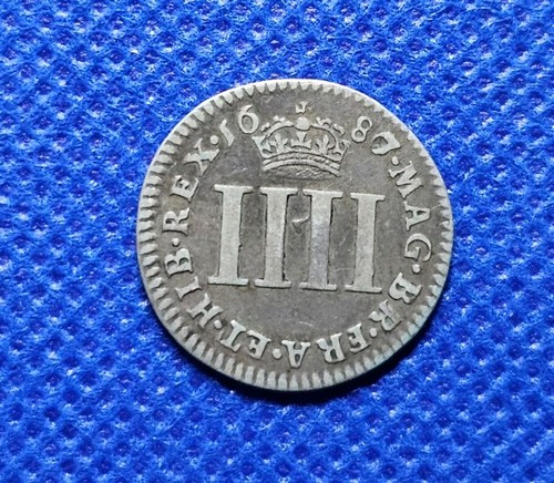 1687 maundy fourpence james - 1687,