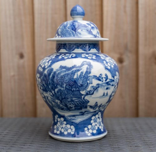 Chinese blue and white prunus - and,