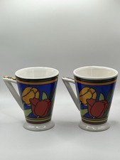 2 Coffee Mugs Tea Cups Tulip