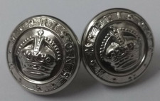 Kings Crown Buttons Obsolete Vintage New Old Stock Uniform Ring Back Buttons
