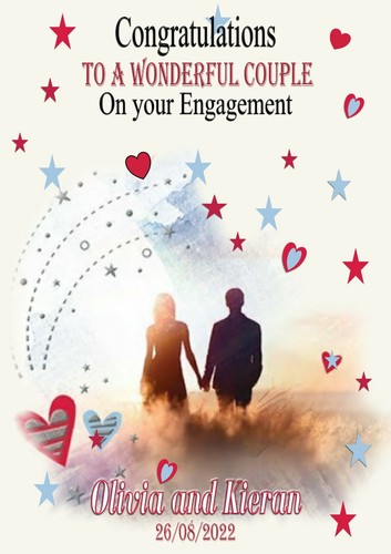 Personalised engagement card - personalised,